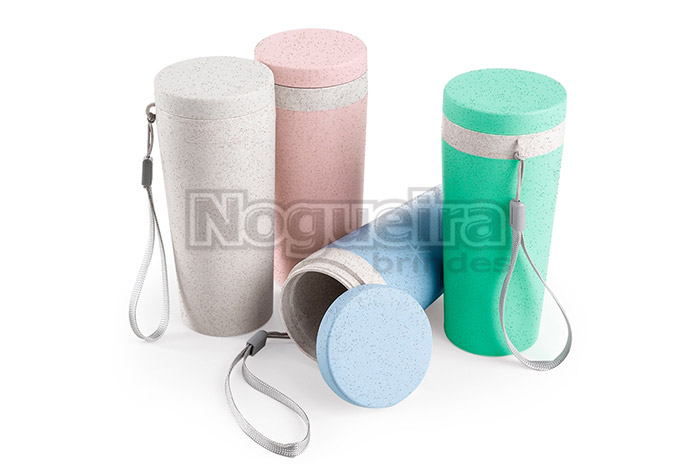 Copo Fibra de Bambu com Alça Personalizado