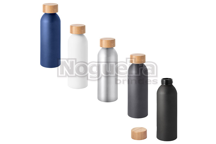 Squeeze Alumínio 550ml com Tampa Bambu Personalizado