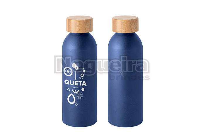 Squeeze Alumínio 550ml com Tampa Bambu Personalizado
