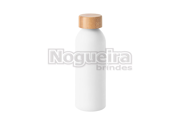 Squeeze Alumínio 550ml com Tampa Bambu Personalizado