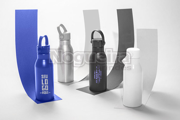 Squeeze Alumínio Reciclado 700ml com Acabamento Fosco e Alça Personalizado