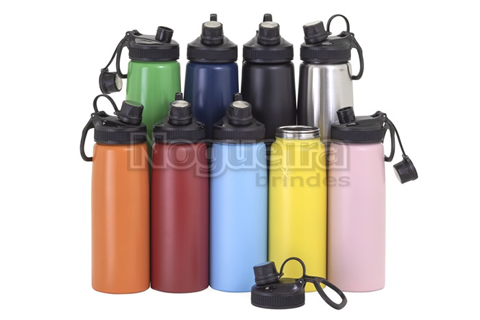 Squeeze Inox 900ml com Alça e Tampa Protetora Personalizado