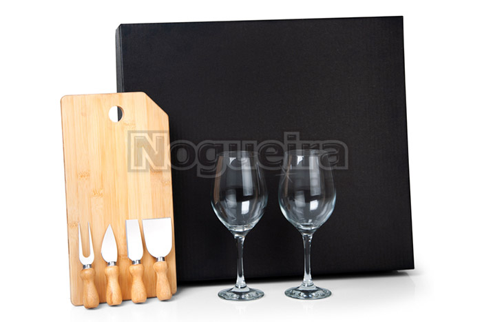 Kit Queijo e Vinho 7 Peças Personalizado