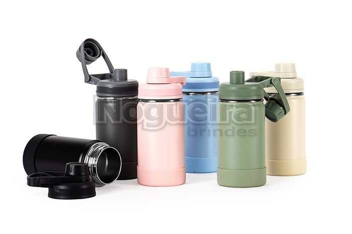Garrafa Térmica Inox 350 ml com Base em Silicone Personalizada   