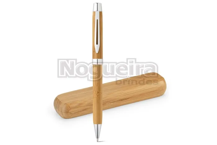 Caneta de Bambu com Estojo Personalizada