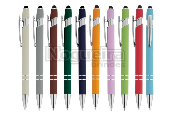Caneta Personalizada Metal Touch com Acabamento Emborrachado