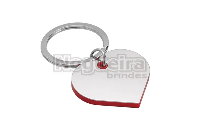 Chaveiro de Metal com Formato de Coração Personalizado