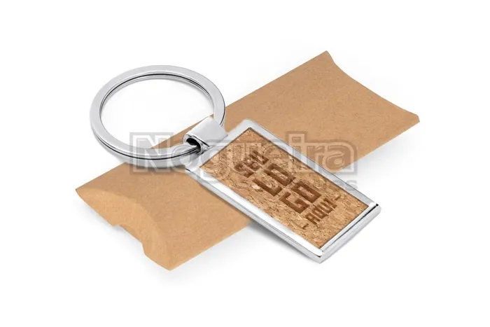 Chaveiro de Metal com Detalhe em Cortiça Personalizado