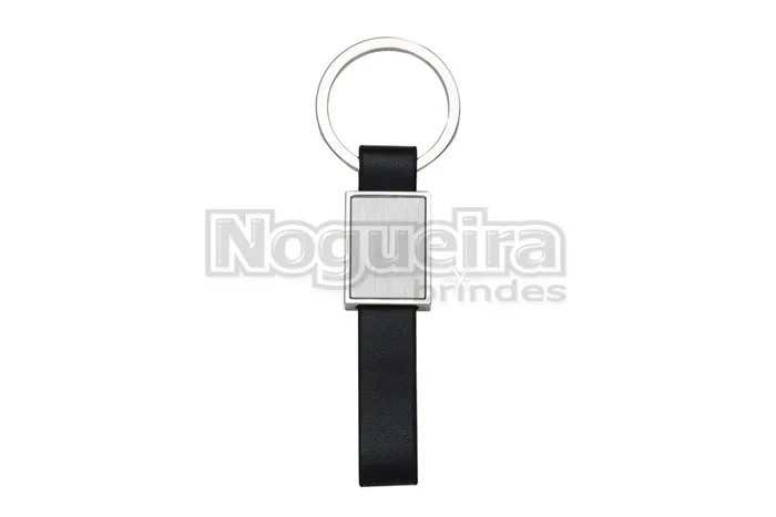 Chaveiro de Metal e Couro Sintético para Empresas