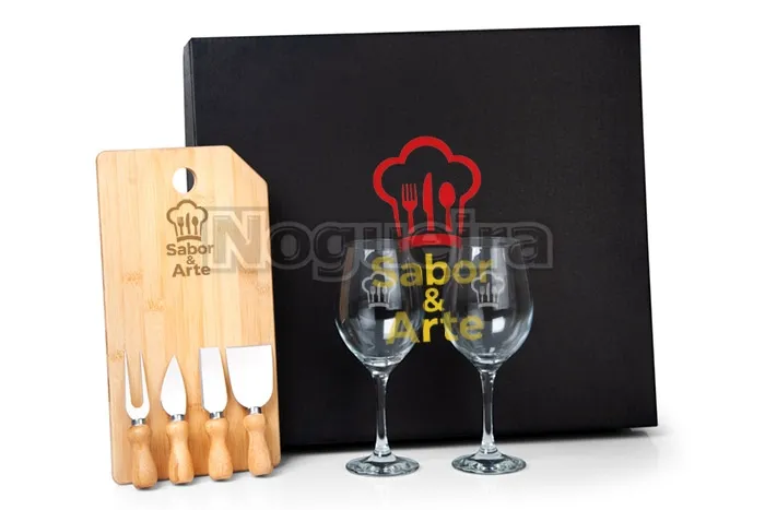 Kit Queijo e Vinho 7 Peças Personalizado