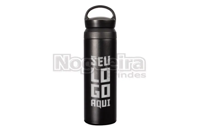 Garrafa Térmica Preta de 500ml Personalizada