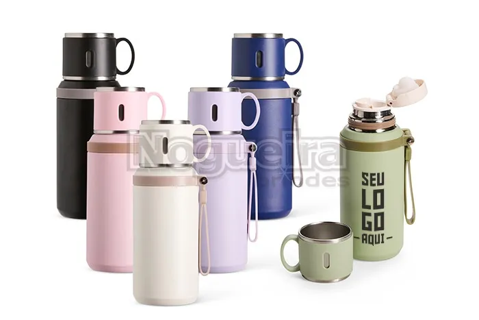 Garrafa Térmica com Xícara Personalizada