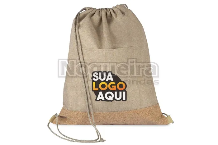 Mochila Saco em Poliéster 600D e Cortiça Personalizada